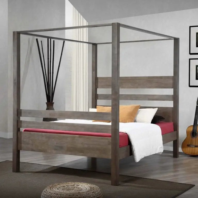 dark metal canopy bed