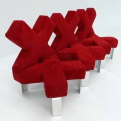 unique red couch