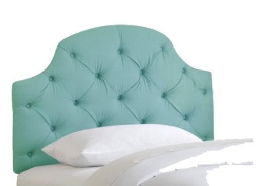 tufted turquoise headboard