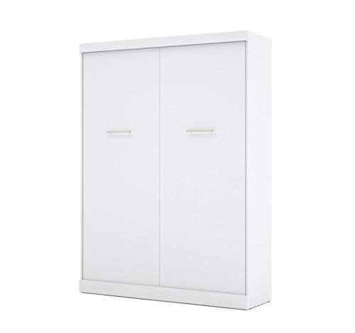 Bestar Nebula 65W Queen Size Murphy Bed in White, Sleeping