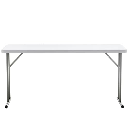 BTEXPERT 5-Foot-60 Long White Plastic Folding Seminar Training Table Portable