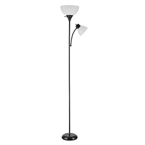 Globe Electric 67135 72" Torchiere Floor Lamp + Adjustable Reading