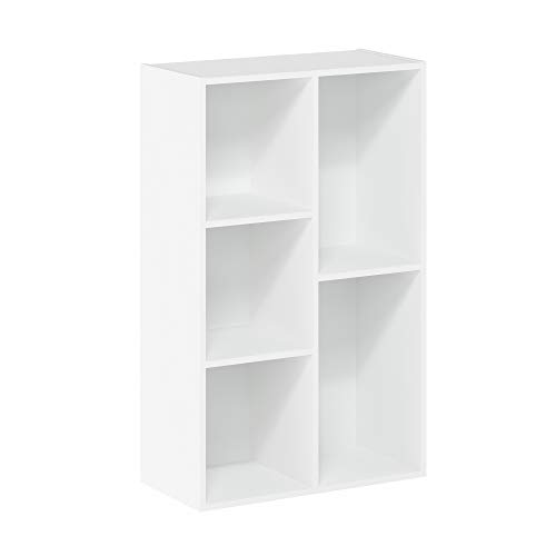 Furinno Luder Bookcase / Book / Storage , 5-Cube, White