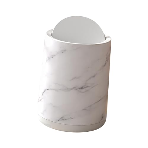 JISADER Marble Bathroom Trash Can Household Trash Bin Household Rubbish