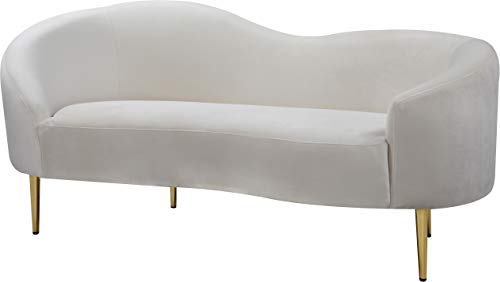 Meridian Furniture Ritz Collection Modern | Contemporary Velvet Upholstered Loveseat