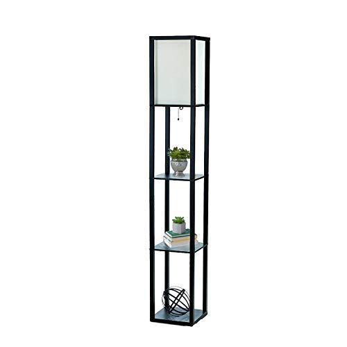 Simple Designs LF1014-BLK 62.5" Modern Etagere Organizer Storage 3 Shelf