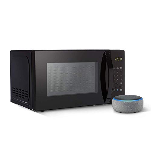 AmazonBasics Microwave bundle with Echo Dot (3rd Gen) - Heather Gray