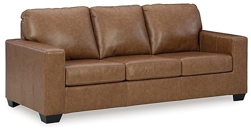 Signature Design by Ashley Bolsena Contemporary Leather Match Sofa, Dark