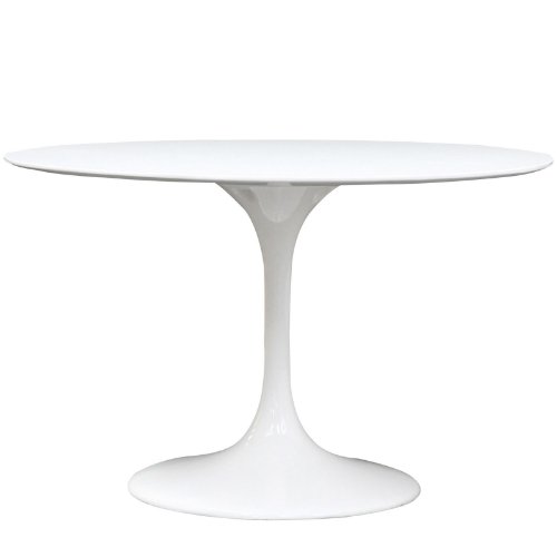 Modway Lippa Mid-Century Modern 48" Round Fiberglass Dining Table in