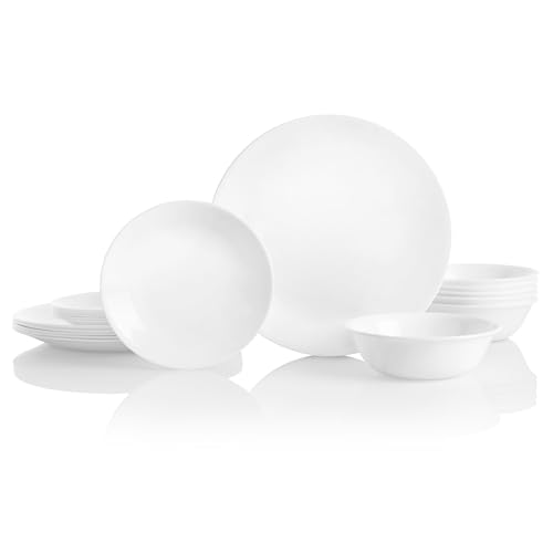 Corelle Vitrelle 18-Piece Service for 6 Dinnerware Set, Triple Layer