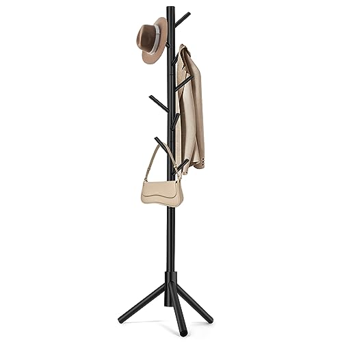 WANGMUXIA Coat Rack, Freestanding Coat Rack with 8 Hooks and