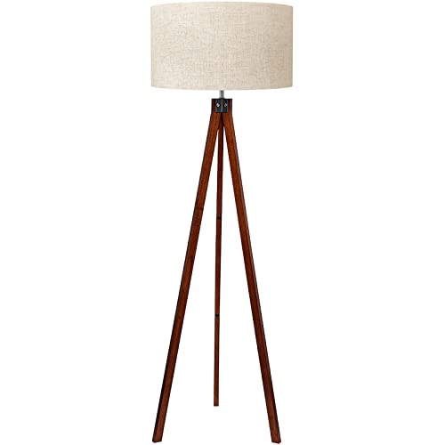 LEPOWER Wood Tripod Floor Lamp, Mid Century Standing Lamp, Modern