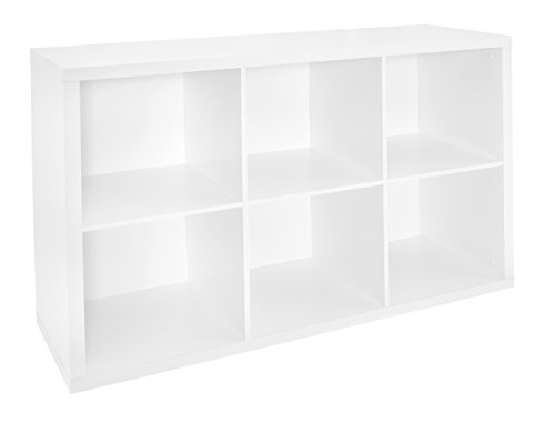 ClosetMaid 6 Cube Storage Shelf Organizer Bookshelf with Back Panel,