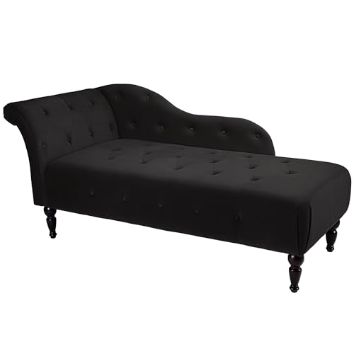 IDEALHOUSE Velvet Upholstered Chaise Lounge with Rolled Arm, Upholstered Sofa