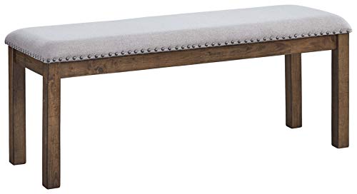 Signature Design by Ashley Moriville Casual Rustic Upholstered Dining Bench,