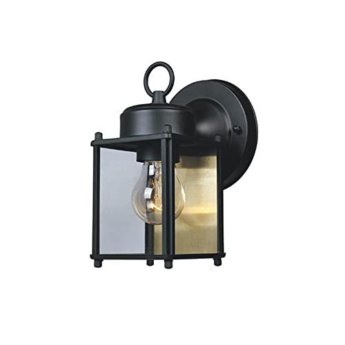 Designers Fountain Outdoor Wall Mount Lantern Sconce, Black Finish, Weather