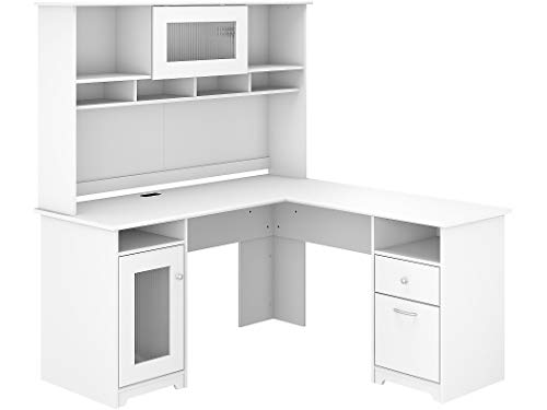 Bush Furniture Cabot L Shaped Desk with Hutch | Corner