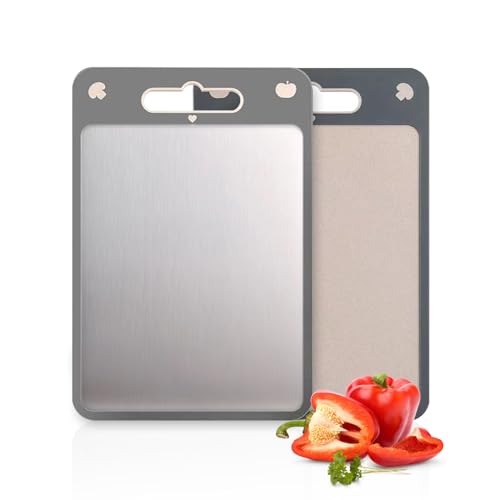 Cutting Board Double Sided,Stainless Steel Cutting Board for Kitchen, Food-Grade,