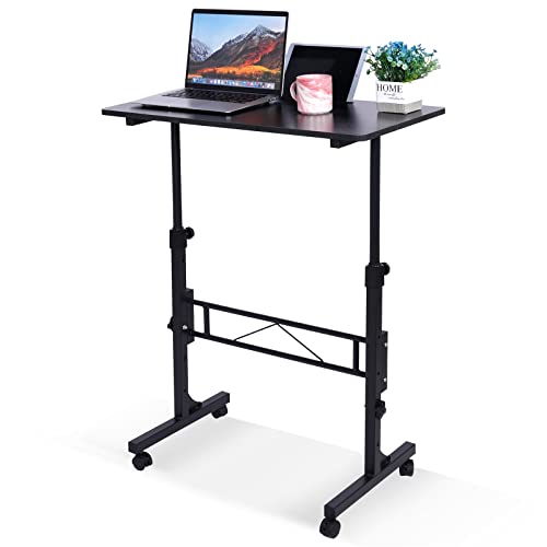 Standing Desk Adjustable Height, Mobile Stand Up Desk with Wheels