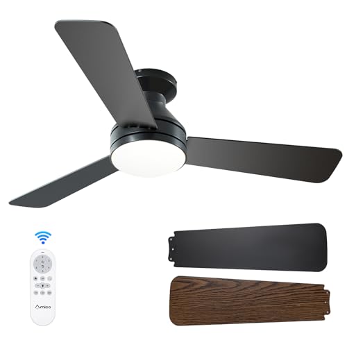 Amico Ceiling Fans with Lights, 42 inch Low Profile Ceiling