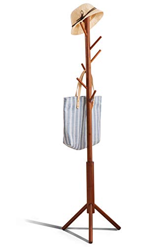 Bamboo Coat Rack Tree with 8 Hooks