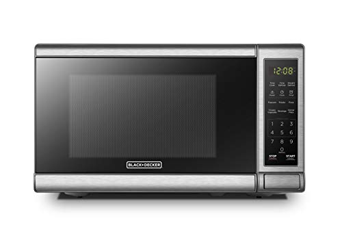 BLACK+DECKER EM720CB7 Digital Microwave Oven with Turntable Push-Button Door, Child