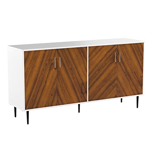 Walker Edison Fehr Modern 4 Door Bookmatch Buffet, 58 Inch,