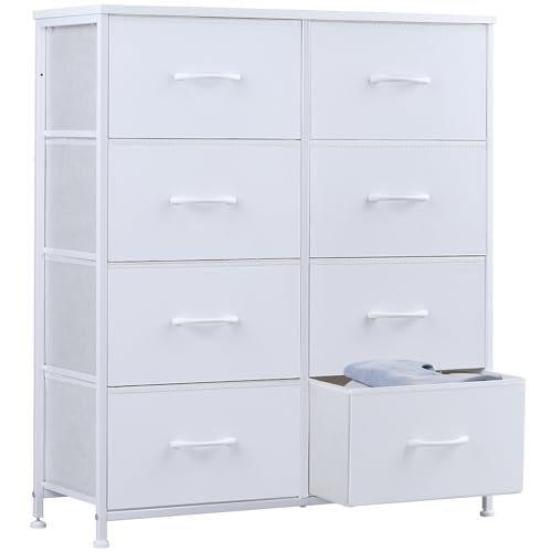 Sweetcrispy Dresser for Bedroom, Chest Organizer Unit with 8 Fabric