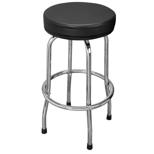 Torin ATRP6185B-1 Swivel Bar Stool: Padded Garage/Shop Seat with Chrome