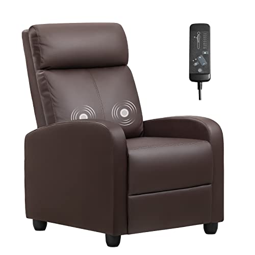 Furniwell Massage Recliner Chair for Living Room Adjustable PU Leather