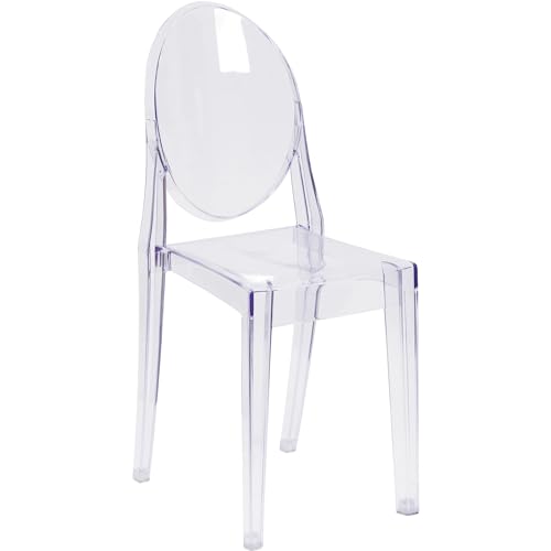 Flash Furniture Cheryl Indoor/Outdoor Ghost Accent and Dining Chair with