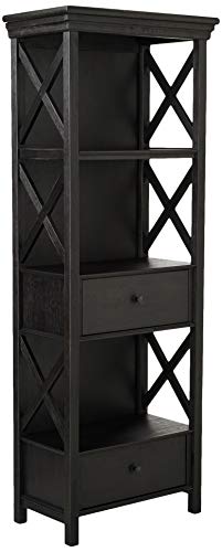 Signature Design by Ashley - Tyler Creek Display Cabinet - 2 Drawers - 3 Shelves - Textured Antique Black Finish