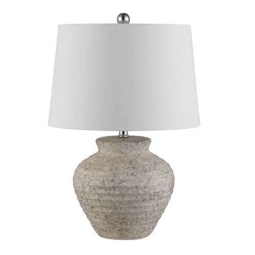 SAFAVIEH Lighting Collection Ledger Rustic Farmhouse Light Grey Ceramic 23-inch