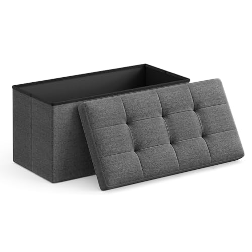 SONGMICS 30 Inches Folding Storage Ottoman Bench, Storage Chest, Foot