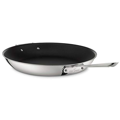 All-Clad 4114 NS R2 Stainless Steel Tri-Ply Bonded Dishwasher Safe PFOA-free Nonstick Fry Pan / Cookware, 14-Inch, Silver -