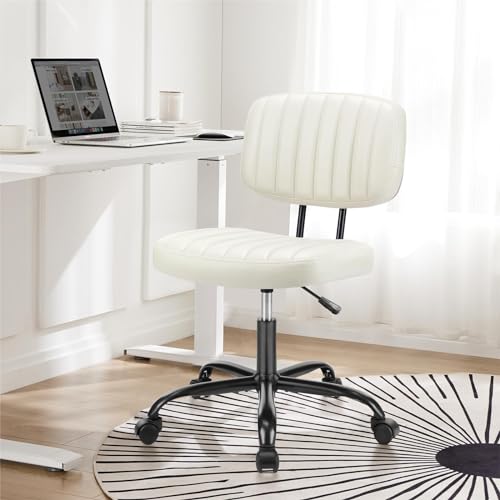 DUMOS Armless Home Office Chair Ergonomic Desk with Comfy Low