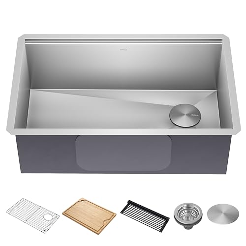 Kraus KWU110-30 Kore Kitchen Single Bowl, 30 Inch, 30"- Workstation