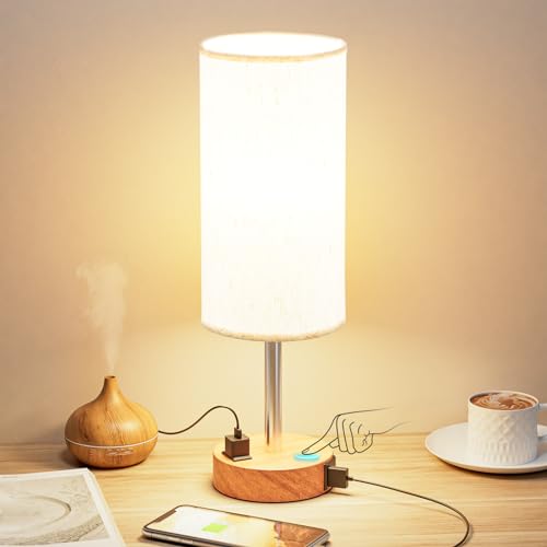 Fenmzee Bedside Table Lamp for Bedroom - 3 Way Dimmable