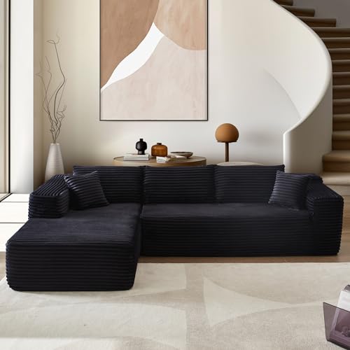 ovios Modern Minimalist 104" L-Shape Couch with Chaise,Modular Sectional Sofa