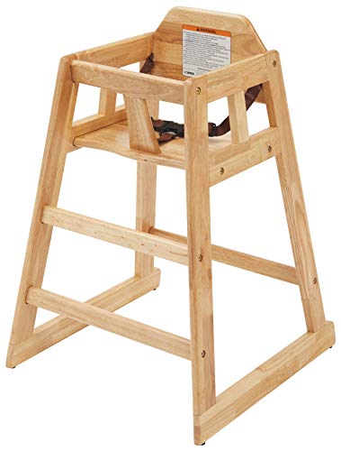 Winco Unassembled Wooden High Chair, Natural,Tan, Medium