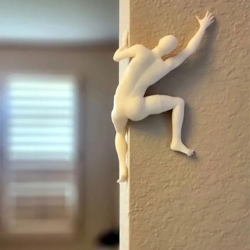 Usoway Unique Climber Sculpture Wall Decor,Industrial Resin Climbing Man Wall