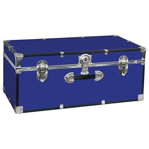 Seward Trunk College Dorm and Camp Storage Footlocker Trunk, Blue,