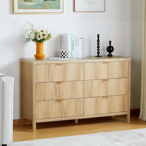 wirrytor 6 Drawer Double Dresser for Bedroom, Modern Closet Dressers