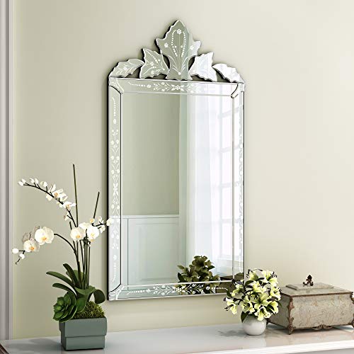 KOHROS Wall Mounted Squared Mirror, Venetian Mirror Decor for The