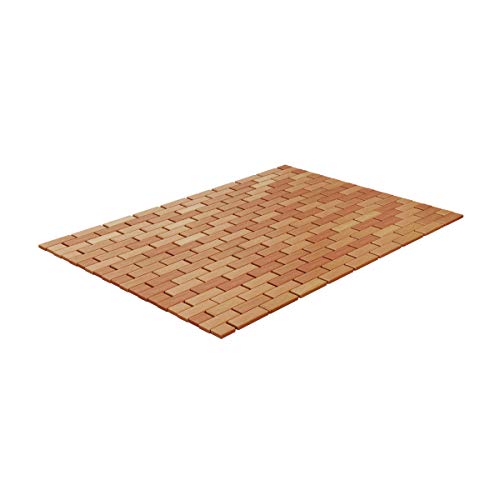 Bath Mat- Natural Wooden Non-Slip Roll Up Lattice Design Mat