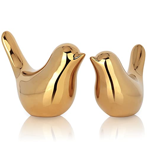 XMGZQ 2 Pcs Gold Decor Accents,Small Animal Statues,Modern Home Decorative,