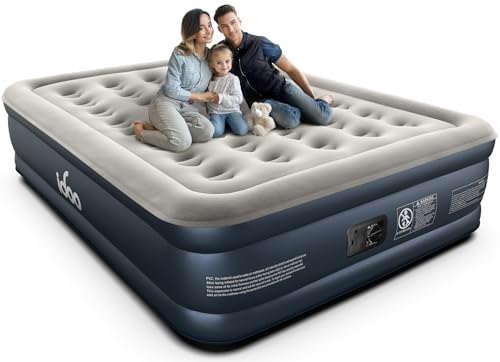 iDOO Queen Air Mattress with Built in Pump, 18" Raised