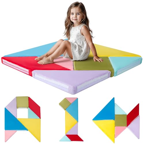 MeMoreCool Kids Couch Sofa Building Tangram Puzzle, Modular Kids Play