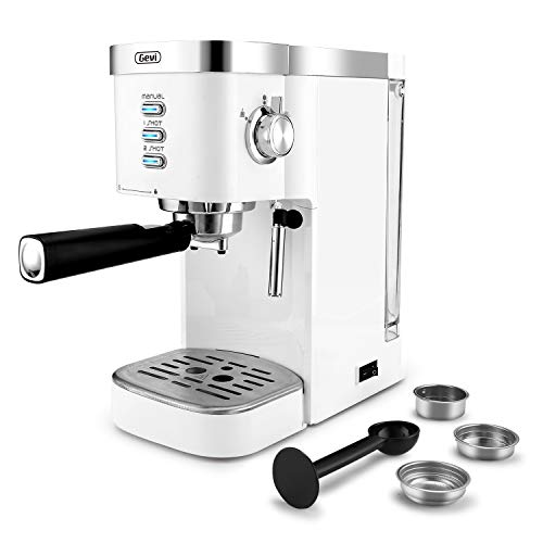 Espresso Machines Fast Heating Cappuccino Machine 20 Bar with Milk Frother for Espresso, Latte and Mocha, for Home Barista, 1.2 L Water Tank, Double Temperature Control System, White, 1350W