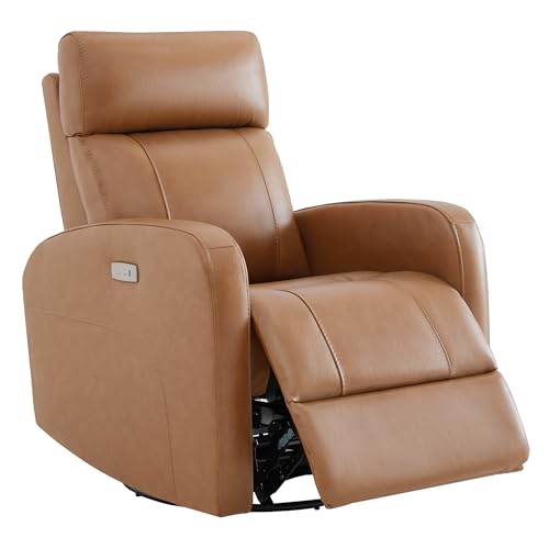 CHITA Genuine Leather Power Swivel Glider Recliner Chair, FSC Certified